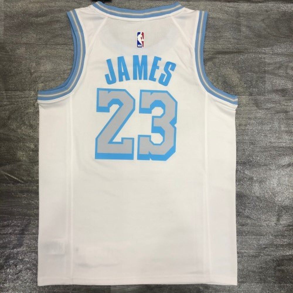Men's Los Angeles Lakers LeBron James #23 White 2020/21 Swingman Jersey - City Edition-Pro Kit Vault | Brand New 26/27 Sports Jerseys